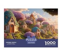 Sinoshow_24085_3d_render_of_cute_houses_on_a_beach_road_with_fl_3dd3702d-de57-49cc-89e4-6a0afb4f9df6_1 1000 Pieces Puzzles Impossible Hard Difficult Jigsaw Puzzle, Stress Releasing Family Game, Famil
