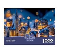 Sinoshow_24085_a_beautiful_little_town_in_the_snow_illuminated__05955c06-f95d-4831-bba8-6def4658feb7_4 1000 Pieces Jigsaw Fun Challenging & Brainteasing Puzzle Game, Vibrant Imagery, F