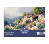 Sinoshow_24085_a_beautiful_village_with_roses_and_peonies_stone_3b27837e-c785-4f64-a95a-2c3939130e53_1 1000 Pieces Jigsaw Fun Challenging & Brainteasing Jigsaw Puzzle, Unique Challenging Educational