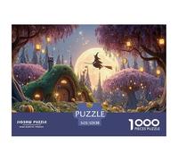 Sinoshow_24085_a_beautiful_witch_flying_on_her_broom_over_the_f_9d9f1a00-0343-4814-991f-c4008f268c46_3 1000 Pieces Puzzles Impossible Hard Difficult Jigsaw Puzzle, Stress Releasing Family Game, Famil