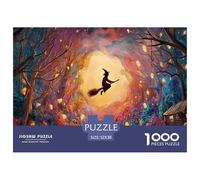 Sinoshow_24085_a_beautiful_witch_is_flying_on_her_broom_over_th_c873f19f-4586-44b1-88ae-f151c07dcbe5_4 1000 Pieces Jigsaw Challenging And Educational Puzzle Game, Vibrant Imagery, Birt