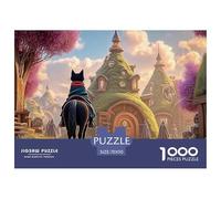 Sinoshow_24085_a_black_cat_dressed_in_red_and_blue_riding_on_th_cf93bb57-e02c-4499-8608-7b3328f8deab_3 1000 Pieces Puzzles Impossible Hard Difficult Jigsaw Puzzle, Stress Releasing Family Game, Famil