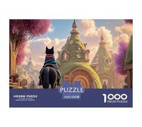 Sinoshow_24085_a_black_cat_dressed_in_red_and_blue_riding_on_th_cf93bb57-e02c-4499-8608-7b3328f8deab_3 1000 Pieces Puzzles Impossible Hard Difficult Jigsaw Puzzle, Stress Releasing Family Game, Famil
