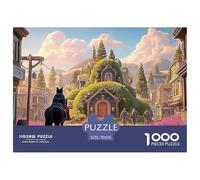Sinoshow_24085_a_black_cat_dressed_in_red_and_blue_riding_on_th_cf93bb57-e02c-4499-8608-7b3328f8deab_1 1000 Pieces Puzzles Impossible Hard Difficult Puzzle Game, Unique Challenging Educational Toys,