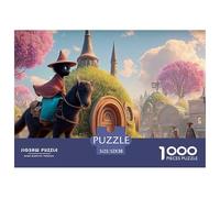 Sinoshow_24085_a_black_cat_dressed_in_red_and_blue_riding_on_th_cf93bb57-e02c-4499-8608-7b3328f8deab_2 1000 Pieces Puzzles Impossible Hard Difficult Jigsaw Puzzle, Vibrant Imagery, Fam