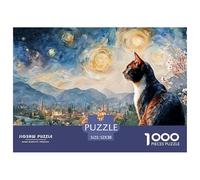 Sinoshow_24085_a_black_cat_in_the_style_of_van_goghs_starry_nig_3864caf7-433f-4a2d-88cb-66afee5ee93c_3 1000 Pieces Puzzles Challenging And Educational Jigsaw Puzzle, Unique Challenging Educational To