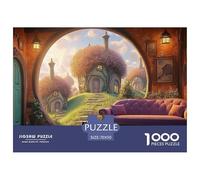 Sinoshow_24085_a_black_cat_sits_on_the_red_sofa_in_front_of_an__b6500cc4-d358-4e9a-be00-190ef144ed91_4 1000 Pieces Puzzles Challenging And Educational Jigsaw Puzzle, Unique Challenging Educational To