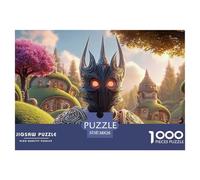 Sinoshow_24085_a_black_demon_king_with_glowing_red_eyes_wearing_fcd1bbac-1ad3-40e8-8a90-f98daf467e31_2 1000 Pieces Jigsaw Fun Challenging & Brainteasing Jigsaw Puzzle, Vibrant Imagery