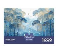 Sinoshow_24085_a_blue_forest_with_white_birds_flying_and_deer_w_0149966c-9fba-405f-a471-6ec50c5b0f04_3 1000 Pieces Jigsaw Fun Challenging & Brainteasing Puzzle Game, Vibrant Imagery, B