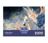 Sinoshow_24085_a_blue_unicorn_with_angel_wings_standing_next_to_da1cf2cc-ab96-4dc0-8c07-c643f1d44fd7_2 1000 Pieces Puzzles Impossible Hard Difficult Puzzle Game, Stress Releasing Family Game, Family
