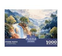 Sinoshow_24085_a_breathtaking_waterfall_cascades_down_the_rocky_d45e332d-96b0-4efb-845f-befda2055779_2 1000 Pieces Jigsaw Fun Challenging & Brainteasing Puzzle Game, Unique Challenging Educational To