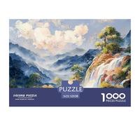 Sinoshow_24085_a_breathtaking_waterfall_cascades_down_the_rugge_047224c2-404f-4743-90f9-f0143faa17c9_4 1000 Pieces Jigsaw Fun Challenging & Brainteasing Puzzle Game, Vibrant Imagery, B