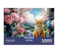 Sinoshow_24085_a_charming_ginger_cat_sits_gracefully_on_the_win_3b2572c9-f194-4187-809a-d353647f9374_3 1000 Pieces Jigsaw Fun Challenging & Brainteasing Puzzle Game, Stress Releasing Family Game, Fam