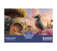 Sinoshow_24085_a_colorful_bird_perched_on_the_edge_of_an_oversi_58df44a7-7ba5-44f8-be39-73e3259fdc81_4 1000 Pieces Jigsaw Fun Challenging & Brainteasing Jigsaw Puzzle, Stress Releasing Family Game, F