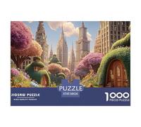 Sinoshow_24085_a_colorful_cityscape_made_of_flowers_with_skyscr_ce555214-48a5-419e-a45a-ff43bd2ebd8e_3 1000 Pieces Puzzles Impossible Hard Difficult Jigsaw Puzzle, Vibrant Imagery, Bir