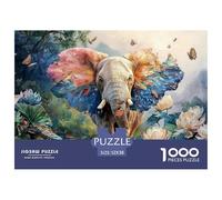 Sinoshow_24085_a_colorful_full-body_elephant_with_vibrant_wings_2e891d38-f906-48e7-9e5f-e871ea8e221a_1 1000 Pieces Jigsaw Fun Challenging & Brainteasing Puzzle Game, Vibrant Imagery, B