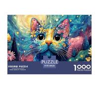 Sinoshow_24085_a_colorful_patchwork_cat_with_big_eyes_and_an_ar_0847d819-38c6-45ea-a859-9d62826488d7_1 1000 Pieces Puzzles Impossible Hard Difficult Puzzle Game, Stress Releasing Family Game, Birthda