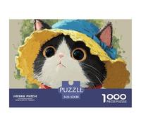 Sinoshow_24085_a_cute_black_and_white_cat_wearing_a_blue_and_ye_cdb86294-a34d-4bf3-bec2-6387c7592dd1_2 1000 Pieces Jigsaw Fun Challenging & Brainteasing Jigsaw Puzzle, Unique Challenging Educational