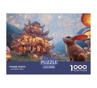 Sinoshow_24085_a_cute_bunny_standing_on_a_rock_in_front_of_a_mu_485c88c9-0165-41c9-ae3d-589bac6ded10_2 1000 Pieces Puzzles Impossible Hard Difficult Puzzle Game, Vibrant Imagery, Birth