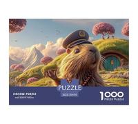Sinoshow_24085_a_cute_capybara_with_fluffy_fur_wearing_an_asian_77f9d339-5761-4a43-9bcc-bd5a488dda41_1 1000 Pieces Jigsaw Fun Challenging & Brainteasing Jigsaw Puzzle, Stress Releasing Family Game, F
