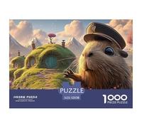 Sinoshow_24085_a_cute_capybara_with_fluffy_fur_wearing_an_asian_77f9d339-5761-4a43-9bcc-bd5a488dda41_2 1000 Pieces Jigsaw Fun Challenging & Brainteasing Jigsaw Puzzle, Stress Releasing Family Game, B