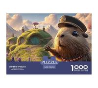 Sinoshow_24085_a_cute_capybara_with_fluffy_fur_wearing_an_asian_77f9d339-5761-4a43-9bcc-bd5a488dda41_2 1000 Pieces Puzzles Impossible Hard Difficult Puzzle Game, Vibrant Imagery, Famil