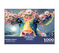 Sinoshow_24085_a_cute_cow_with_big_eyes_colorful_paint_splashes_0d124c72-e410-457a-bc39-bcbe0fb785fd_4 1000 Pieces Puzzles Impossible Hard Difficult Jigsaw Puzzle, Vibrant Imagery, Bir