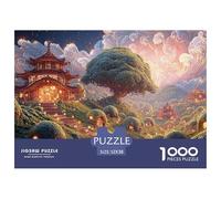Sinoshow_24085_a_cute_fantasy_world_with_hobbit-like_huts_a_lar_cc04eec0-a4ea-41c1-b885-8117ca49021d_3 1000 Pieces Jigsaw Fun Challenging & Brainteasing Puzzle Game, Unique Challenging Educational To
