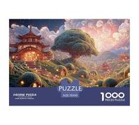 Sinoshow_24085_a_cute_fantasy_world_with_hobbit-like_huts_a_lar_cc04eec0-a4ea-41c1-b885-8117ca49021d_3 1000 Pieces Jigsaw Fun Challenging & Brainteasing Puzzle Game, Unique Challenging Educational To