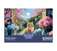 Sinoshow_24085_a_cute_ginger_cat_sitting_on_the_windowsill_surr_c3a1b2e6-253c-442b-960e-e1de448a2e57_4 1000 Pieces Jigsaw Fun Challenging & Brainteasing Jigsaw Puzzle, Vibrant Imagery