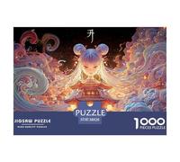 Sinoshow_24085_a_cute_girl_with_two_buns_on_her_head_blue_smoke_8a070087-b241-4b70-be67-2bda6219642f_2 1000 Pieces Jigsaw Fun Challenging & Brainteasing Jigsaw Puzzle, Stress Releasing Family Game, F