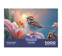 Sinoshow_24085_a_cute_little_lark_sparrow_bird_perched_on_the_e_8df85edf-e67f-4f6d-9305-131b3bf7de98_2 1000 Pieces Jigsaw Challenging And Educational Jigsaw Puzzle, Vibrant Imagery, Fa