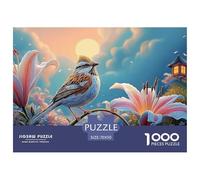 Sinoshow_24085_a_cute_little_lark_sparrow_bird_perched_on_the_e_8df85edf-e67f-4f6d-9305-131b3bf7de98_1 1000 Pieces Jigsaw Impossible Hard Difficult Jigsaw Puzzle, Stress Releasing Family Game, Birthd