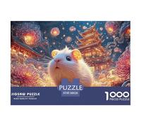 Sinoshow_24085_a_cute_little_white_guinea_pig_with_big_eyes_sur_5ef67e1a-4e80-4084-9e54-6fa89bfa826f_4 1000 Pieces Puzzles Impossible Hard Difficult Jigsaw Puzzle, Stress Releasing Family Game, Birth