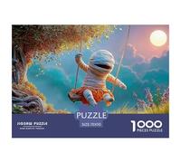 Sinoshow_24085_a_cute_mummy_character_swinging_on_a_tree_swing__d1902ce7-3a00-4f1b-aa5d-e67f2f721eab_3 1000 Pieces Jigsaw Impossible Hard Difficult Jigsaw Puzzle, Unique Challenging Educational Toys,