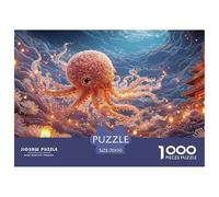 Sinoshow_24085_a_cute_octopus_swimming_under_the_sea_in_the_sty_869d21de-c9bf-4da4-abdc-06c9ce2e92ad_2 1000 Pieces Jigsaw Fun Challenging & Brainteasing Jigsaw Puzzle, Stress Releasing Family Game, F