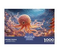 Sinoshow_24085_a_cute_octopus_swimming_under_the_sea_in_the_sty_869d21de-c9bf-4da4-abdc-06c9ce2e92ad_2 1000 Pieces Jigsaw Fun Challenging & Brainteasing Jigsaw Puzzle, Stress Releasing Family Game, F