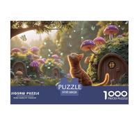 Sinoshow_24085_a_cute_orange_cat_is_playing_in_the_magical_fore_0d69612a-cc1e-44e8-a57d-6556151f8a02_4 1000 Pieces Puzzles Impossible Hard Difficult Jigsaw Puzzle, Stress Releasing Family Game, Birth