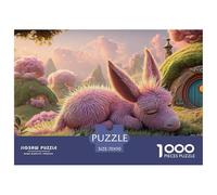 Sinoshow_24085_a_cute_pink_donkey_in_a_field_of_grass_with_past_63f414fc-0f40-46e8-9a8b-aafa708d460e_1 1000 Pieces Puzzles Impossible Hard Difficult Puzzle Game, Unique Challenging Educational Toys,