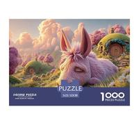 Sinoshow_24085_a_cute_pink_donkey_in_a_field_of_grass_with_past_63f414fc-0f40-46e8-9a8b-aafa708d460e_2 1000 Pieces Jigsaw Fun Challenging & Brainteasing Puzzle Game, Unique Challenging Educational To