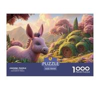 Sinoshow_24085_a_cute_pink_donkey_in_a_field_of_grass_with_past_63f414fc-0f40-46e8-9a8b-aafa708d460e_3 1000 Pieces Puzzles Impossible Hard Difficult Puzzle Game, Unique Challenging Educational Toys,