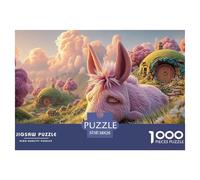 Sinoshow_24085_a_cute_pink_donkey_in_a_field_of_grass_with_past_63f414fc-0f40-46e8-9a8b-aafa708d460e_2 1000 Pieces Puzzles Challenging And Educational Jigsaw Puzzle, Unique Challenging Educational To