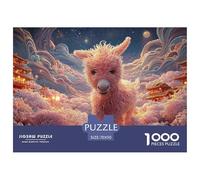 Sinoshow_24085_a_cute_pink_donkey_stands_in_the_flower_field_it_b027cab2-722f-4df5-87b4-4a9b9aab6d8f_1 1000 Pieces Puzzles Challenging And Educational Jigsaw Puzzle, Unique Challenging Educational To
