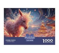 Sinoshow_24085_a_cute_pink_donkey_stands_in_the_flower_field_it_b027cab2-722f-4df5-87b4-4a9b9aab6d8f_3 1000 Pieces Puzzles Challenging And Educational Jigsaw Puzzle, Unique Challenging Educational To