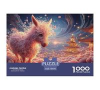Sinoshow_24085_a_cute_pink_donkey_stands_in_the_flower_field_it_b027cab2-722f-4df5-87b4-4a9b9aab6d8f_3 1000 Pieces Jigsaw Fun Challenging & Brainteasing Jigsaw Puzzle, Stress Releasing Family Game, F