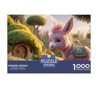 Sinoshow_24085_a_cute_pink_donkey_with_white_and_gold_glitter_w_365e05d4-dd82-4540-915c-2c11542e98a4_2 1000 Pieces Puzzles Impossible Hard Difficult Jigsaw Puzzle, Stress Releasing Family Game, Birth
