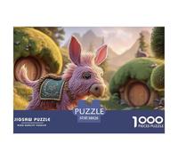 Sinoshow_24085_a_cute_pink_donkey_with_white_and_gold_glitter_w_365e05d4-dd82-4540-915c-2c11542e98a4_4 1000 Pieces Puzzles Challenging And Educational Jigsaw Puzzle, Unique Challenging Educational To