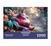 Sinoshow_24085_a_cute_pink_hippopotamus_resting_in_the_jungle_w_cc7a509f-eebb-4e42-9205-2e26829891ec_4 1000 Pieces Puzzles Impossible Hard Difficult Puzzle Game, Unique Challenging Educational Toys,