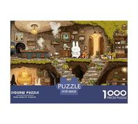Sinoshow_24085_a_cute_rabbit_and_a_black_frog_living_in_an_unde_c13a1e3e-d29e-4da7-98a0-d2ce4ab08f48_2 1000 Pieces Puzzles Impossible Hard Difficult Jigsaw Puzzle, Vibrant Imagery, Fam