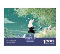 Sinoshow_24085_a_cute_rabbit_swordsman_in_black__with_white_ear_52b44fa5-03b2-4f67-9d4a-509afca40465_3 1000 Pieces Puzzles Challenging And Educational Jigsaw Puzzle, Unique Challenging Educational To